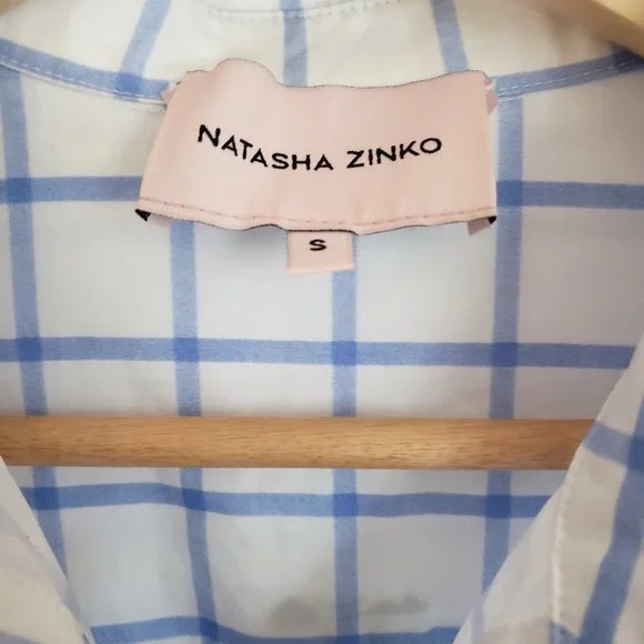 Natasha Zinko Blouse Check Print Corset Wrap Blouse - Picture 8 of 15